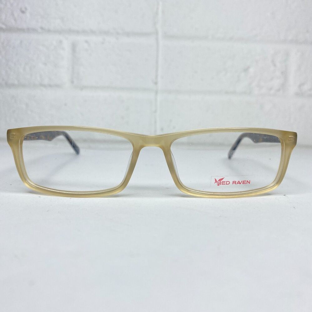 RED RAVEN Eyeglasses Frames Rocky Peak 54-15-145 Yellow Full Rim Honey H1428‎